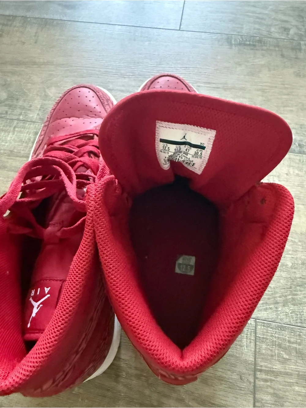 Jordan Men's Red High-Top Sneakers with Elephant Print